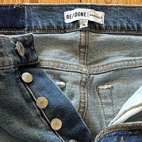 Redone Originals sz 26 button fly Jean I seam 26” 11” rise waist 14” across VGUC - Picture 3 of 5